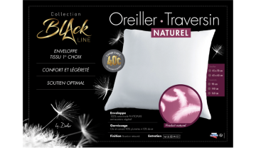 OREILLER NATUREL BLACK LINE L